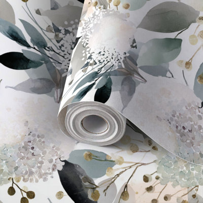 Peel and Stick Wallpaper Contact Paper Minimalist Abstract Botanical Watercolor Self Adhesive and Removable 24in x 118in(60x300cm)