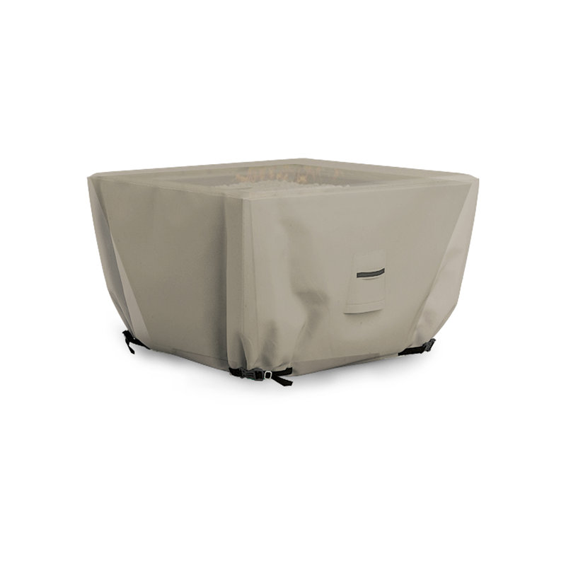 Covers & all Square Fire Pit Cover, 1000D Heavy Duty Waterproof Patio Fire Pit Table Cover, UV & Tear-Resistant Gas Fireplace Cover with Air Vents and Drawstrings