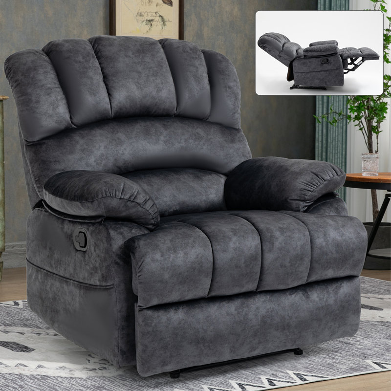 Manuals Recliner Chair, Home Theater Seat With Adjustable Backrest For Living Room, Gray