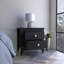 Table de chevet More, deux tablettes, quatre pieds, finition wengé noir-282428361