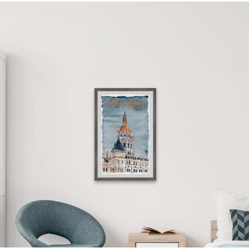 Hartford, Connecticut - Impression de cadre photo sur papier, H 30 po x l 20 po x P 1,5 po