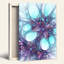Impression sur toile cyan et mauve à motif de fractales tourbillonnantes-133548309