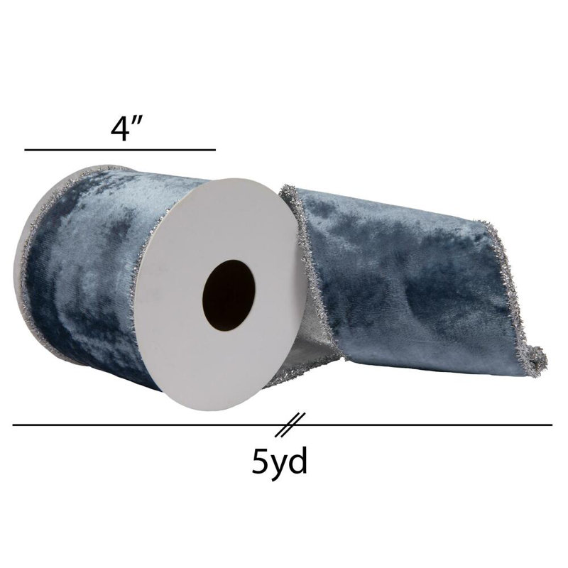 Ruban de Noël, H 4 po x l 180 po x P 4 po, Bleu