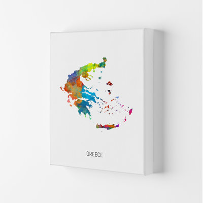 Greece Watercolour Map by Michael Tompsett - Print
