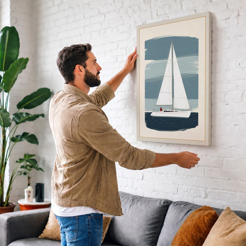 Sailing at Dawn Mid-Century - Wrapped Canvas, 30x20 - 76.2 x 50.8 cm, White Border