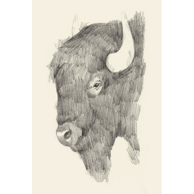 Buffalo Sketch II 1 Piece Wrapped Canvas Wall Art