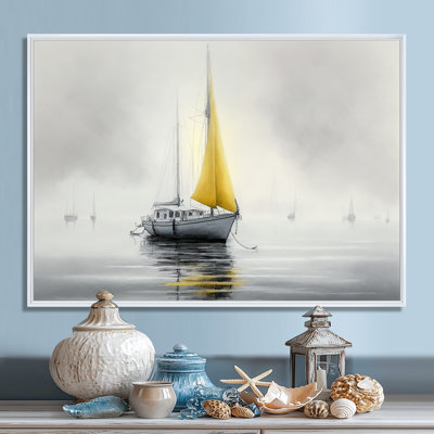 Bateau ancré III - art mural bateau côtier