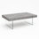 Eclipse Granite Veneer Rectangle Coffee Table with Tempered Glass Legs-43" W x 26" D