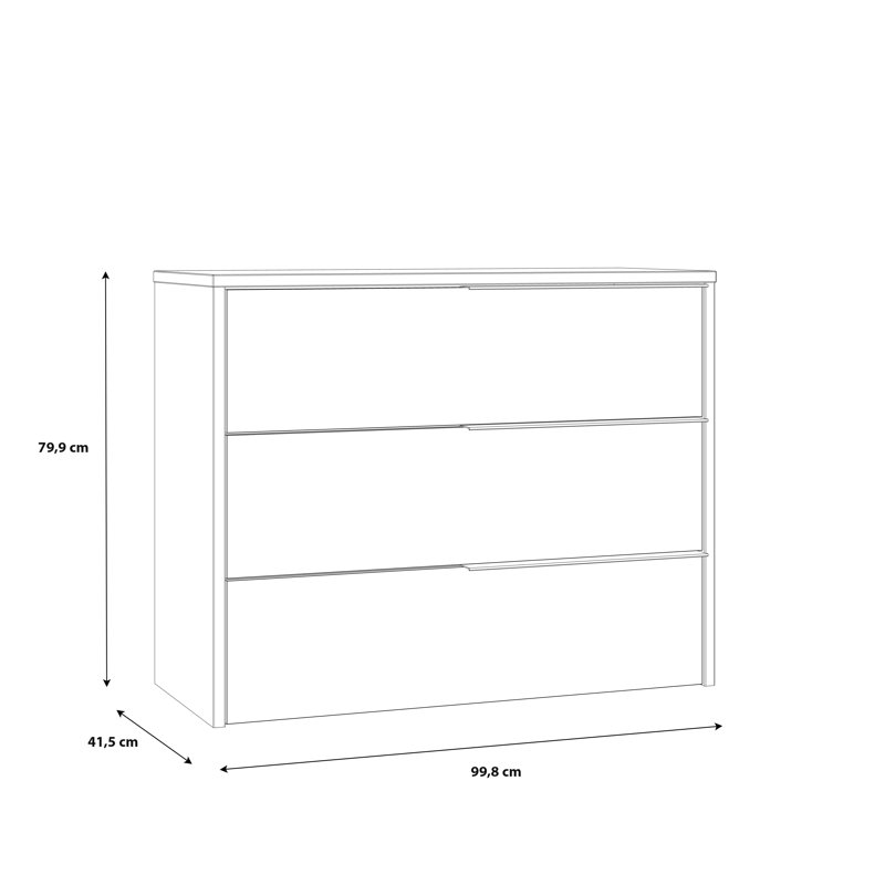 Cali 99.8cm W 3 - Drawer Chest of Drawers