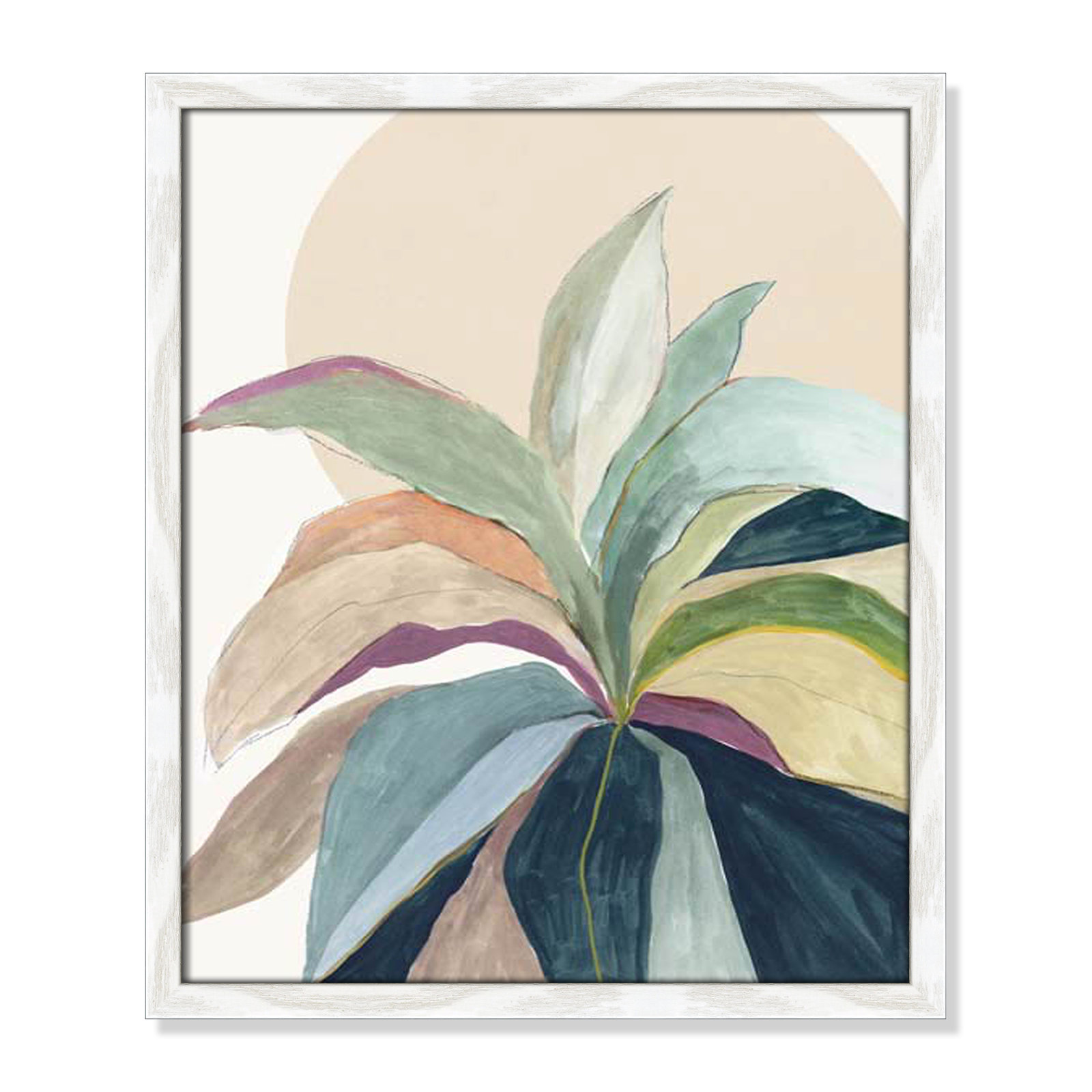 Sunny Bright Leaves II by Asia Jensen, White Slim Unmatted Picture Framed, 19" H x 16" W x 0.75" D