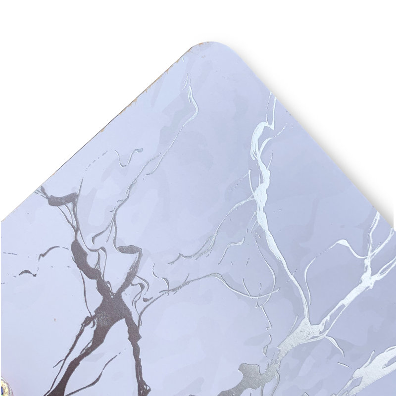 Silver Marble Cork Placemats and Coasters Set, 12" x 18"