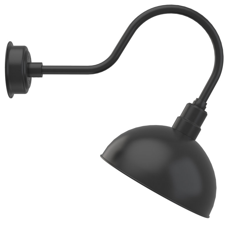 Luminaire de grange d’extérieur à del Dipkarpaz, H 8 po x l 14 po x P 12 po, Noir mat