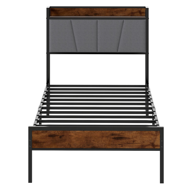 Upholstered Bed, Brown, Single (3')