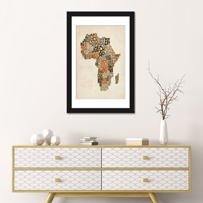 « typographie (pays) map of africa » par michael tompsett, impression sur toile tendue