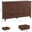 7 commodes pour la chambre à coucher, commode à tiroirs larges de 54 po avec rangement, commode en bois pour le salon, la chambre à coucher, le vestibule, noyer (2 colis)