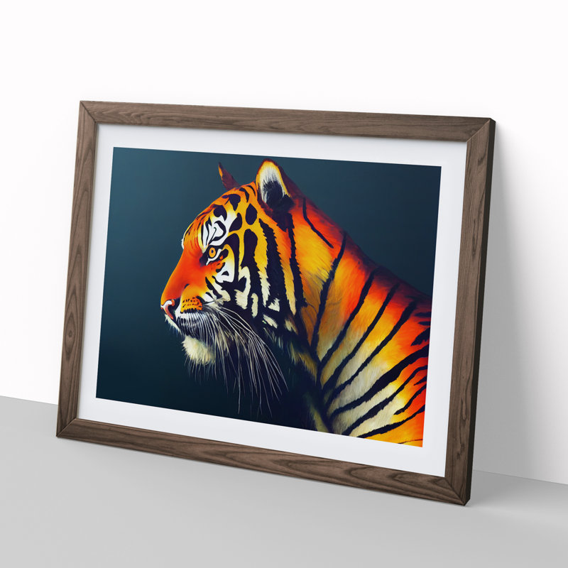 View of the Tiger Vol.1 - Framed Print, 46cm H x 64cm W x 2cm D, Walnut