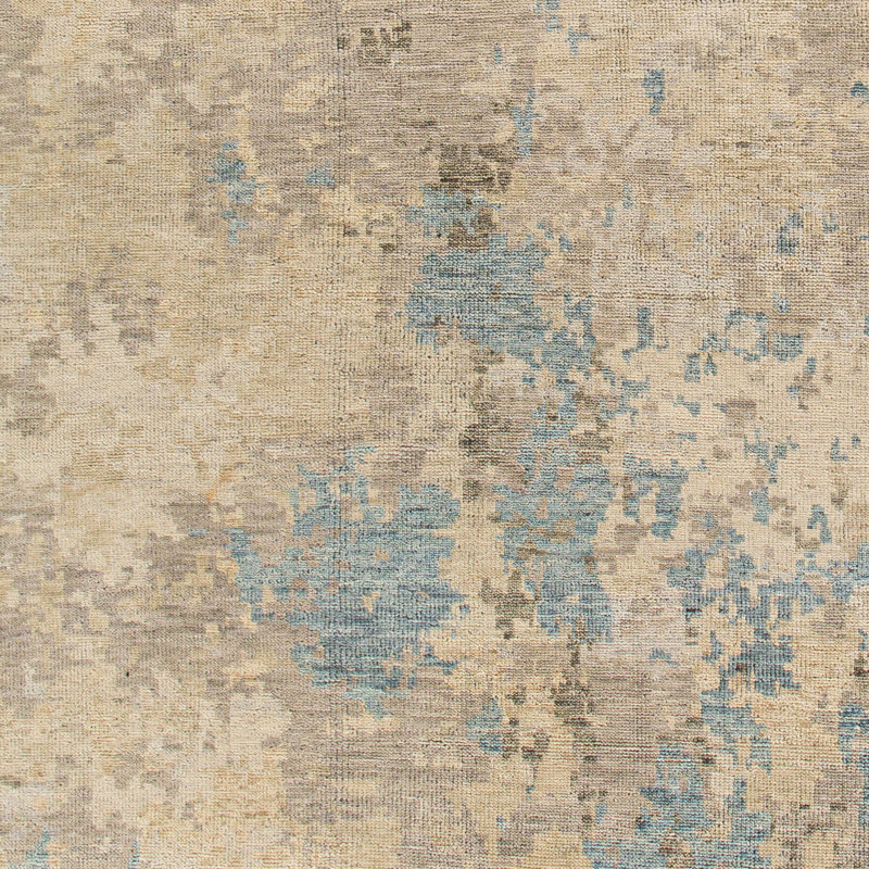 Tapis gris anthracite / denim / gris clair en laine noué à la main Refki, Rectangle 6 pi x 9 pi