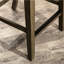 Tabouret de comptoir gris vieilli de 24 po, siège en cuir noir, charme rustique dans la maison, repose-pieds, fabrication stable, repose-pieds,-1183921922