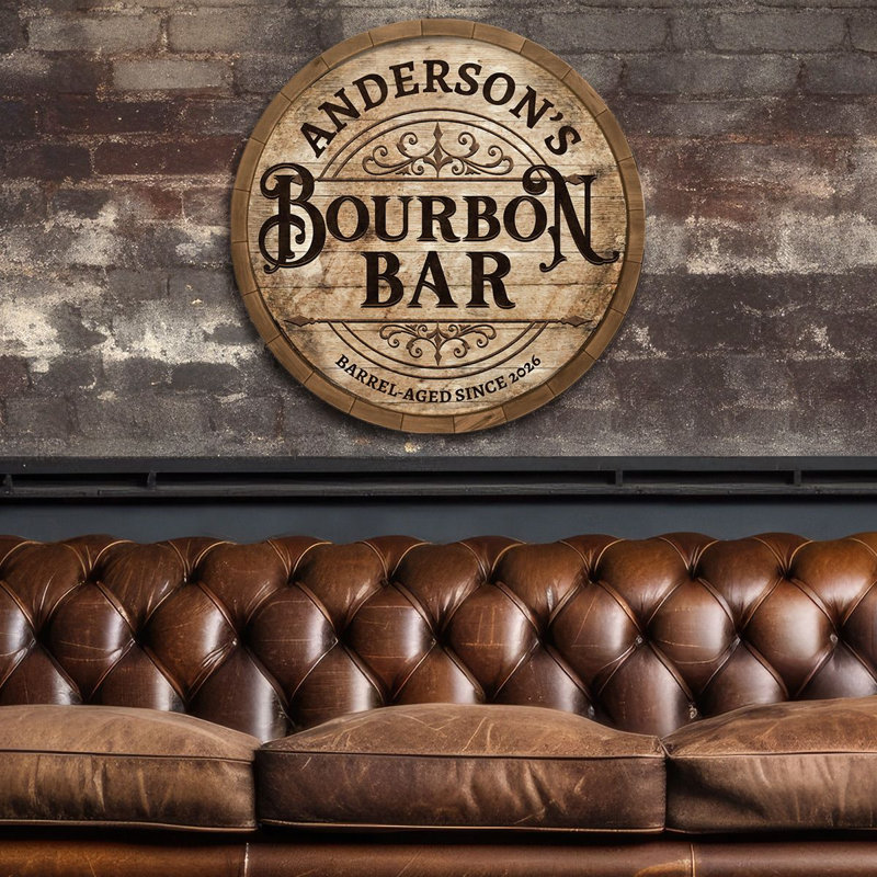Plaque de bar Bourbon personnalisée, Oui