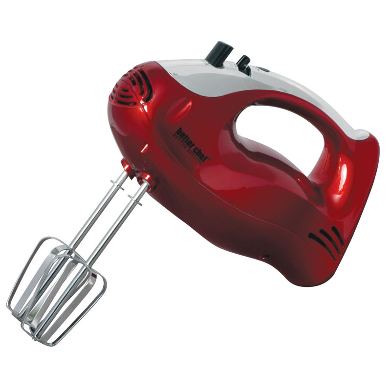 Better Chef 5 Speed Hand Mixer, Red