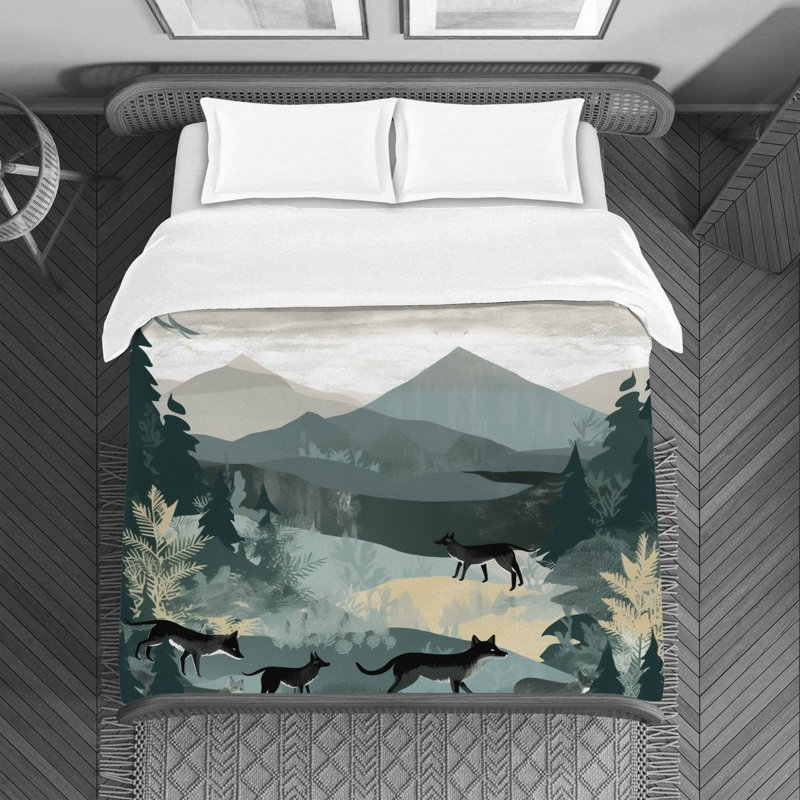 Wolf Wildlife Duvet Cover, Queen Duvet Cover
