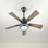 Ventilateur de plafond 42 "à pales en contreplaqué 5PCS avec lumière DEL 3000-6500K à intensité variable, ventilateur de plafond silencieux à 6 vitesses, ventilateur de plafond réversible, pour salon de patio, chambre à coucher, bureau, intérieur.