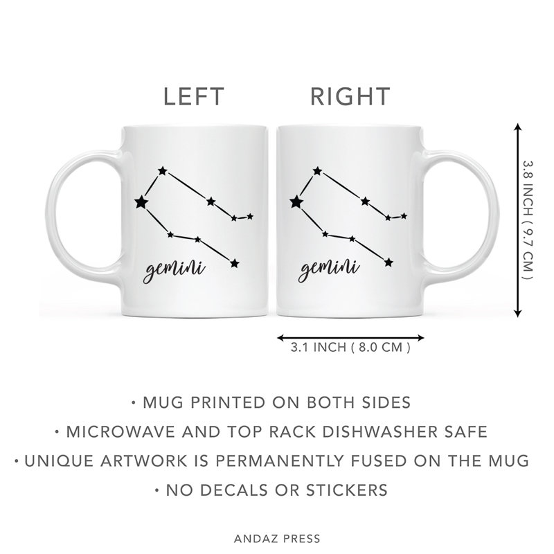 Tasse à café Zodiac en forme d’étoile constellation, Gémeaux