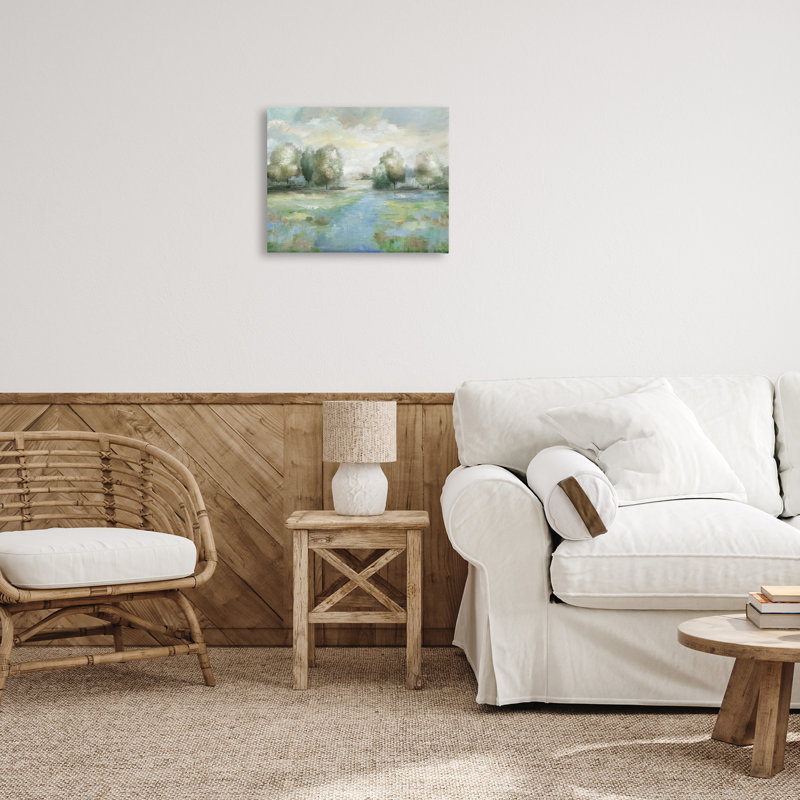 Art abstrait sur toile, "Meadow", par Nan, H 16 po x l 20 po