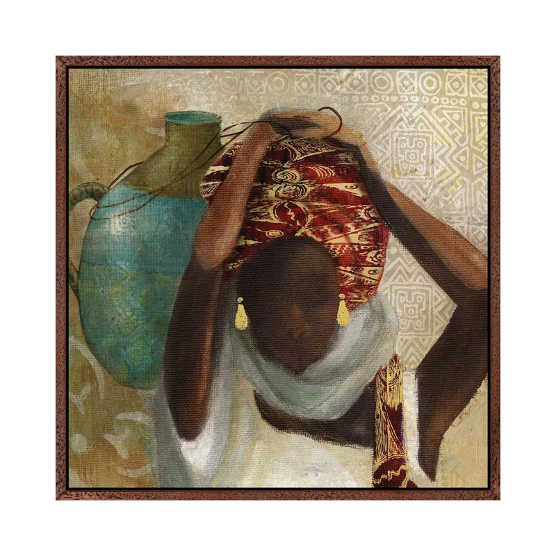Beauty Of Africa I by Domonique Brown - Print on Canvas, Classic Brown Wood Framed, 45.72 cm H x 45.72 cm W