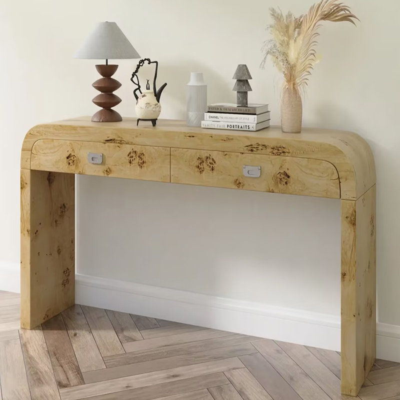 Table d'entrée moderne en bois massif de style rétro, H 29,5 po x l 62,9 po x P 15,7 po