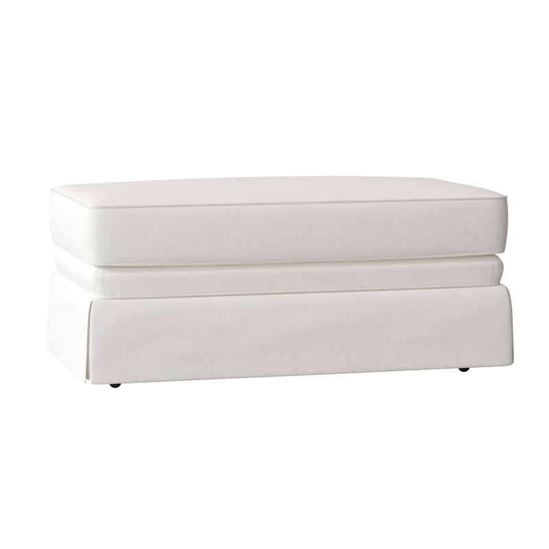 Repose-pieds rectangulaire 45 po Atterbury, Blanc sergé décoloré classique