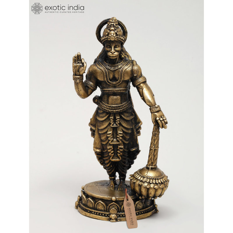 3 Inch Small Blessing Hanuman with Mace Ideal for Puja