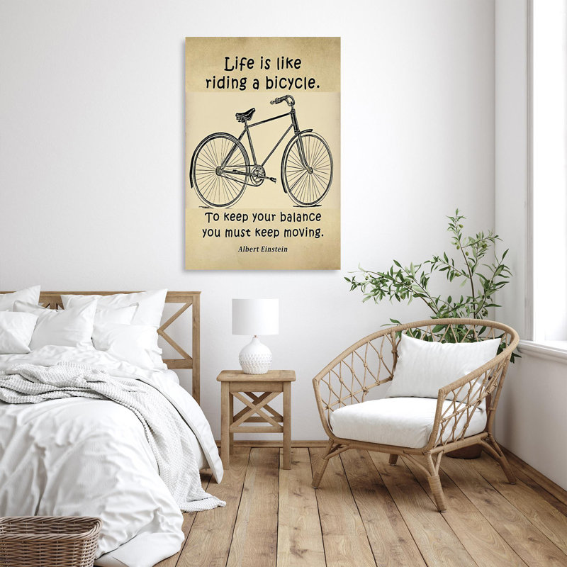 Malinta Life Is Like Riding A Bicycle - 1 pièce, reproduction d'art graphique sur toile tendue sur toile tendue