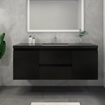 Castin 60" Wall-Mounted Single Bathroom Vanity Set