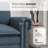 124" Modular Sectional Sofa With Nailhead Trim, Comfy Cloud Couch For Living Room, 3-seater Deep Seat Sofa With Throw Pillow-1754711438