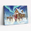Santa Reindeer Cabin Canvas Wall Art-121121997