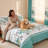 California King Size Comforter Set 9 Pieces, All Season Luxury Bed in a Bag for Bedroom, With Matching Curtains, Soft Microfiber, Green Rose-121273384
