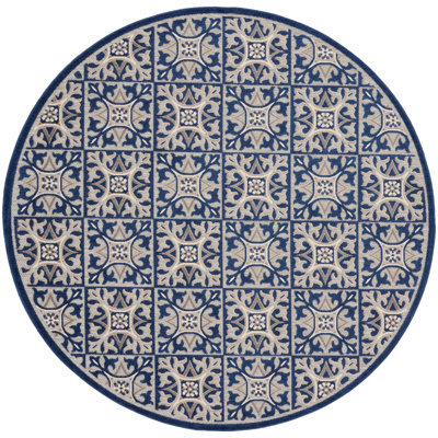 Aloha  Geometric Blue Indoor/Outdoor Area Rug