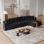 Ensemble de canapé modulaire recouvert de tissu en chenille de 131,1 pouces, canapé courbé en forme de nuage de style moderne, comprend 10 coussins, canapé d'angle en tissu, canapé modulaire en L (méridienne droite)-1621525231