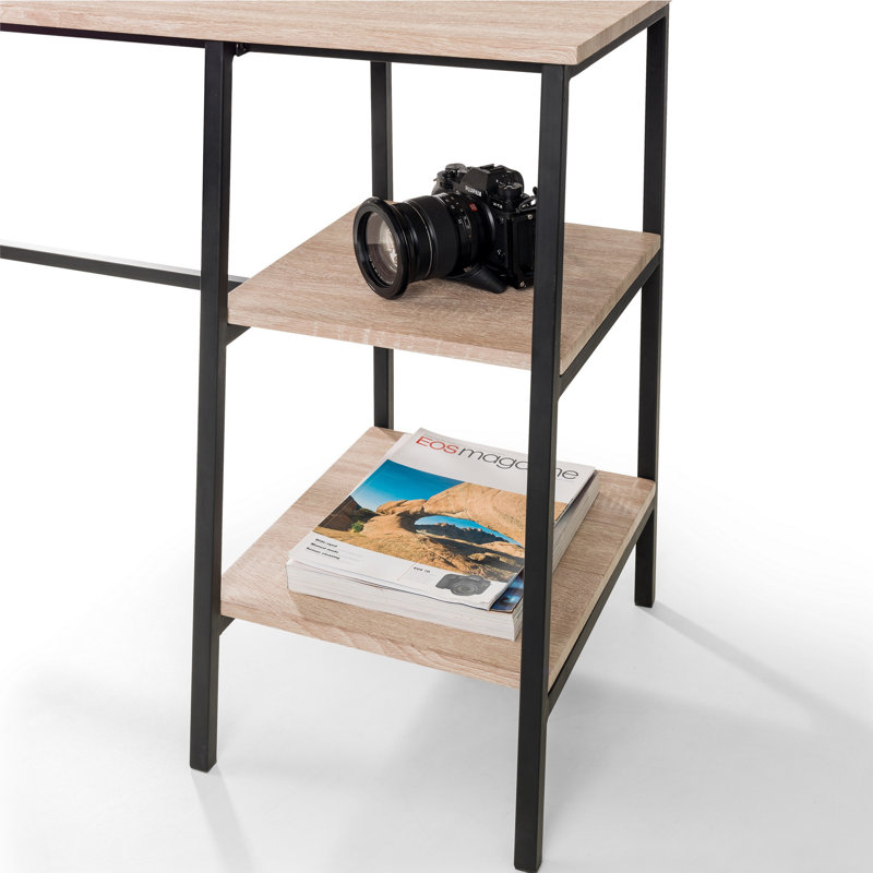 Madelyn Metal Base Writing Desk, Sonoma Oak