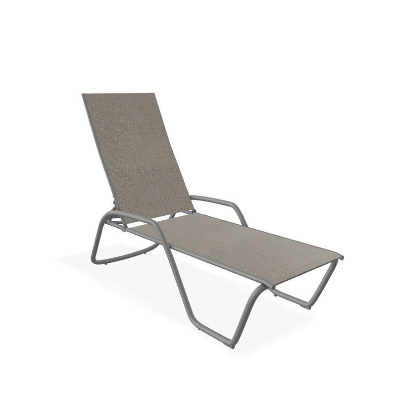 Outdoor Rust-Resistant Metal Chaise Lounge, Textured Graphite, Coastline