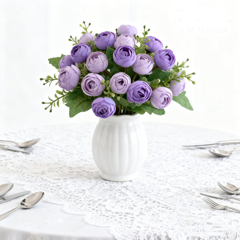 Fleur de 1 PC, petite fleur de thé, décoration de bureau de mariage, Mauve