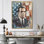 «Démission» du président Nixon sur le drapeau des États-Unis IV - Patriotiste des États-Unis, reproduction sur toile encadrée