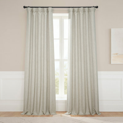 Ottis Faux Linen Room Darkening Curtain Panel 