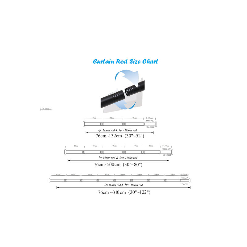 Awan Gold Curtain Track/Rail, 200cm