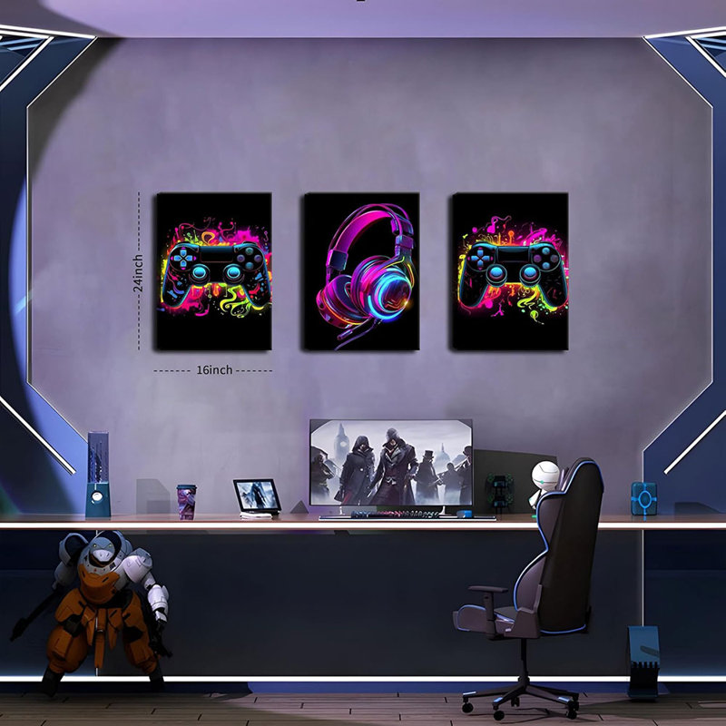 3 Piece Wrapped Canvas Print, 40 cm H x 60 cm W