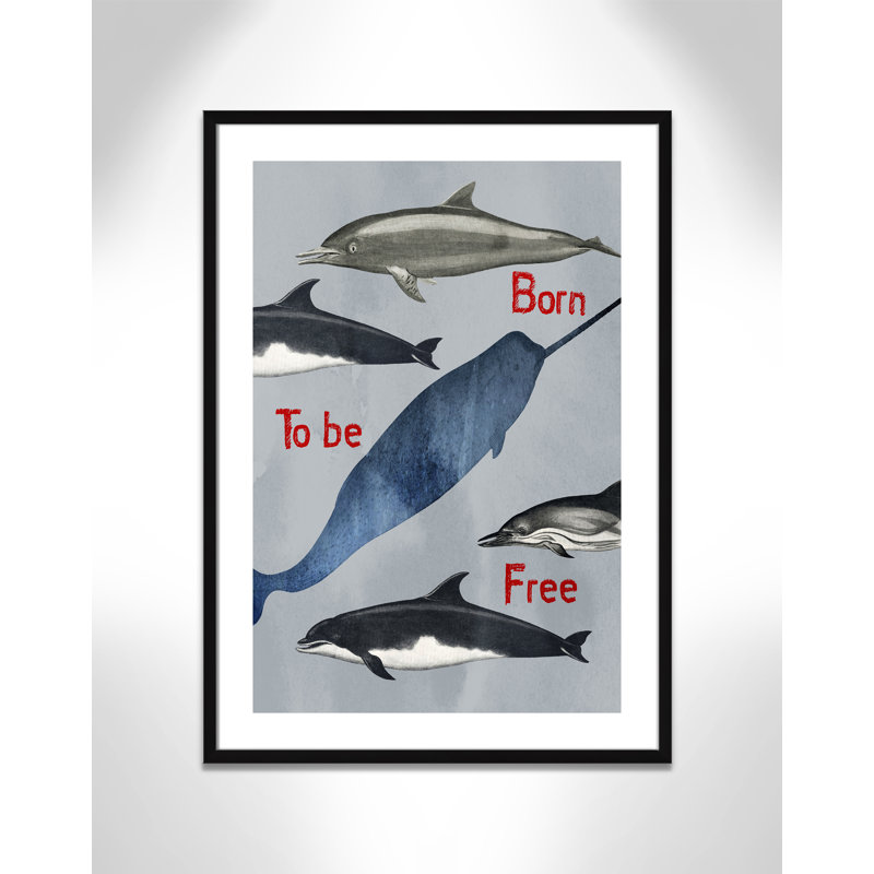 «Born to be free», impression sur papier, 34.5" H x 24.5" W x 1.18" D, Encadré de boîte noir