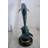 Single Dolphin Bronze Sculpture Leaping Wave Base 13"x8"x21"H