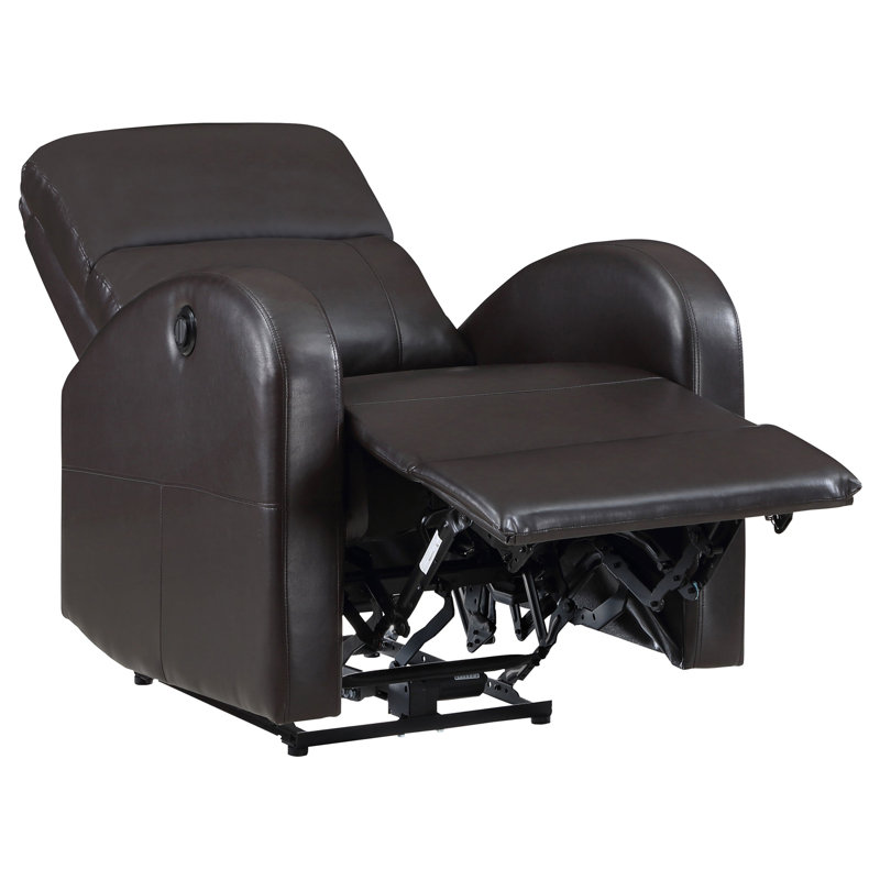 Fauteuil inclinable électrique brun rembourré, Brun