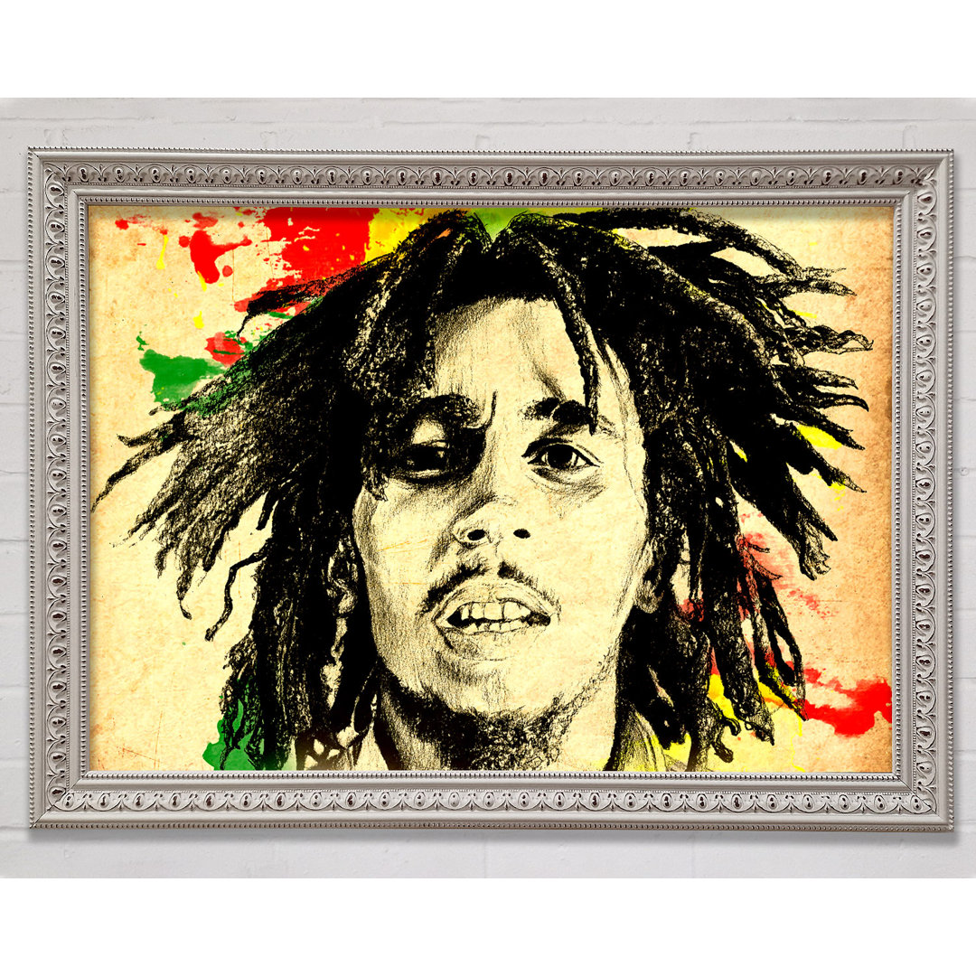 Bob Marley Splash Colour - Einzelner Bilderrahmen Kunstdrucke